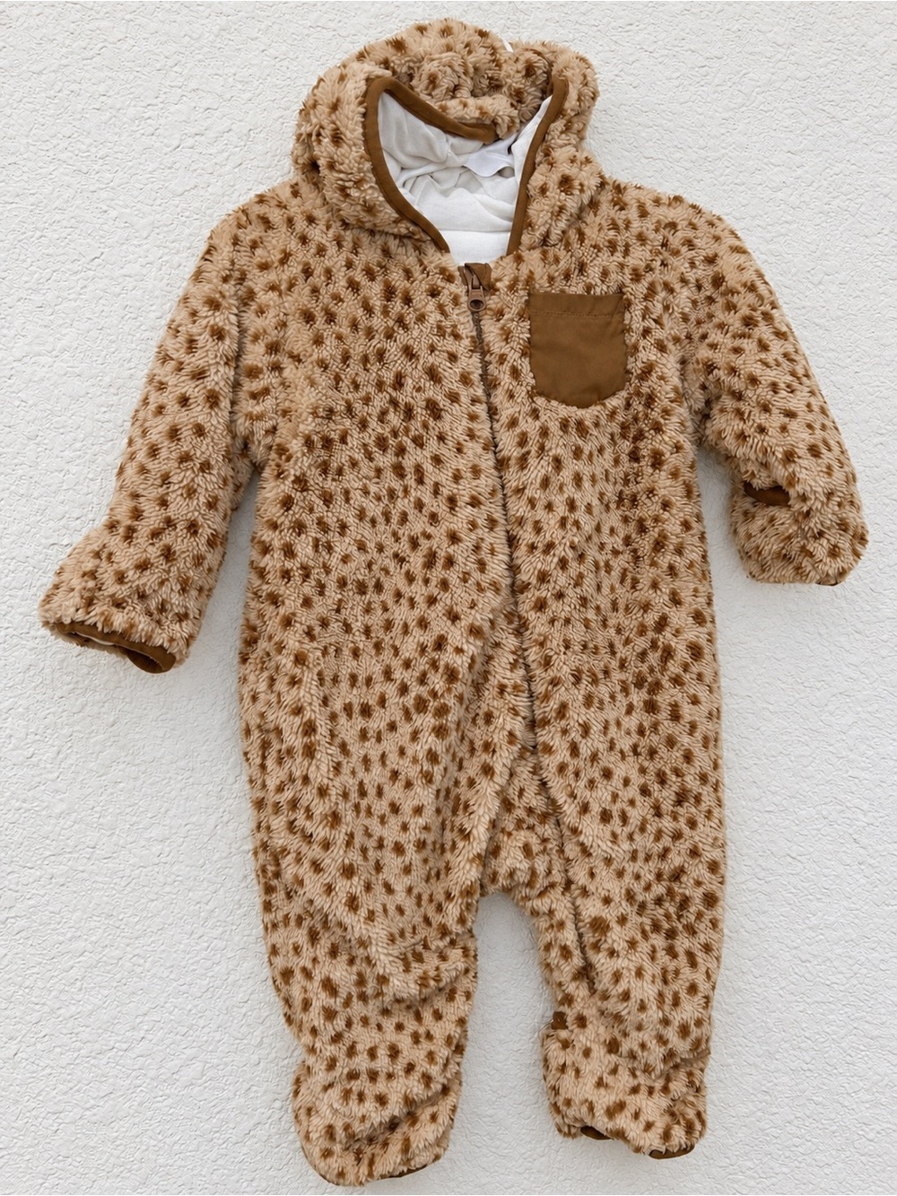 Modern Nature Baby Sherpa Hooded Footed Bunting